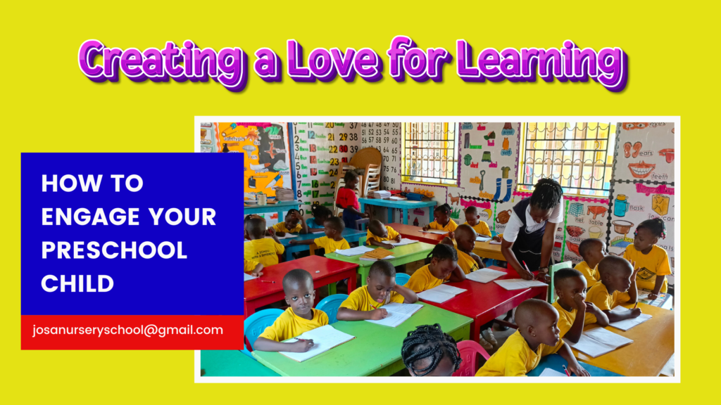 A Teacher at josa nursery school Engaging learners child in learning activities