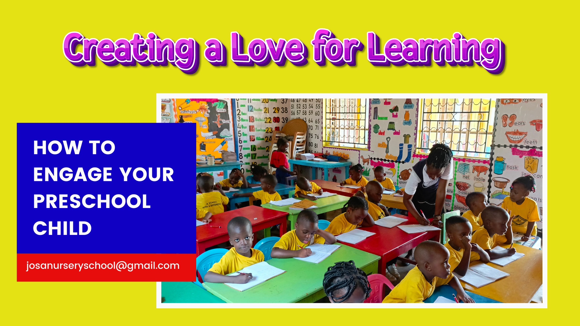 A Teacher at josa nursery school Engaging learners child in learning activities