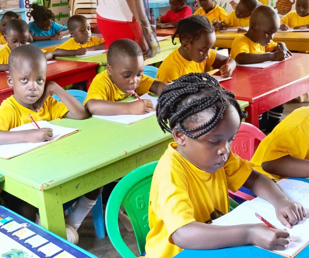 Josa Nursery School learners engaged in a learning activity