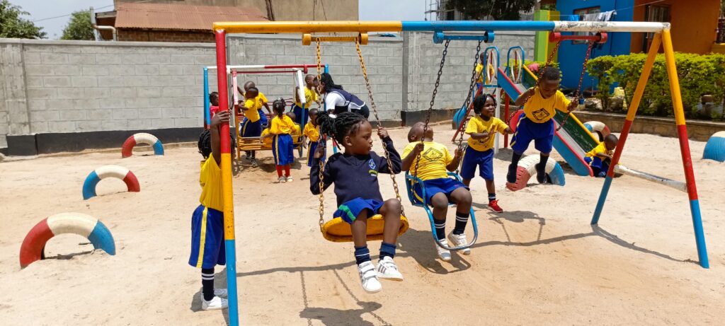 Josa Nursery School learners playing outdoors